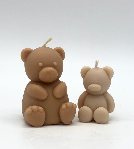 Deko-Kerze aus Sojawachs I Teddybär 2er Set