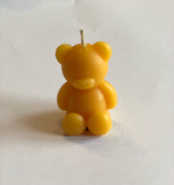 Deko-Kerze aus Bienenwachs I Teddybär 2er Set