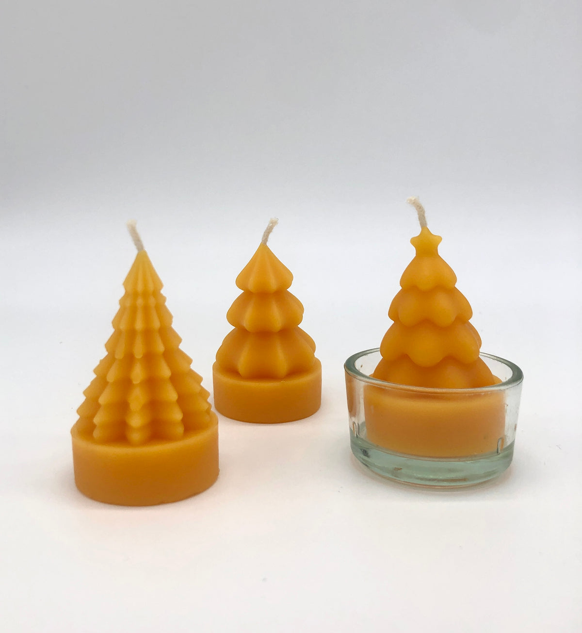 Deko-Kerze aus Bienenwachs – Tanne 3er Set
